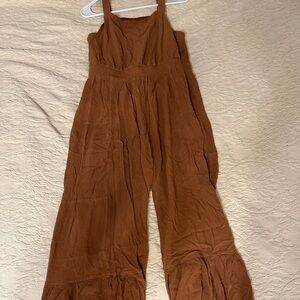 Women's burnt orange Wide-Leg Jumpsuit